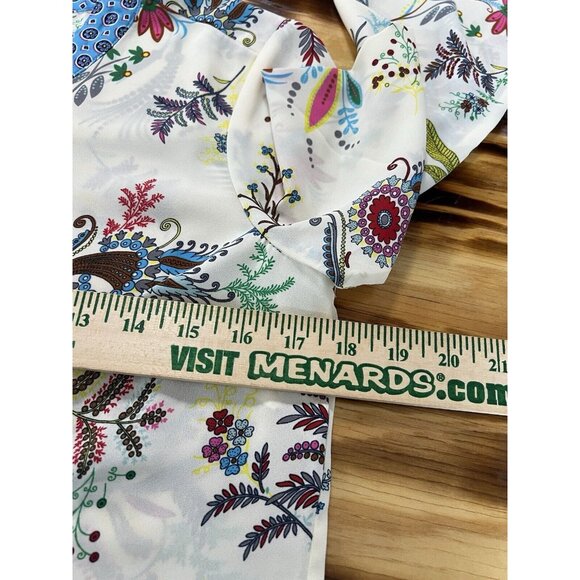 Talbots Women's Paisley Floral Print Long Sleeve Tunic Top Plus Size XS Colorful - Picture 5 of 12